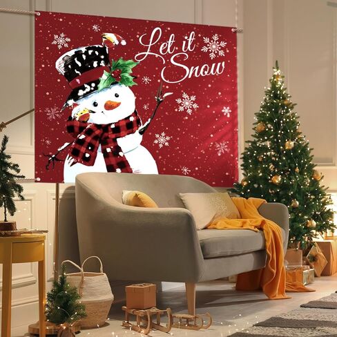 Christmas Garage Door Banner 7 x 8ft outdoor Christmas Decoration holiday garage door covers wall Backdrop Decoration Indoor Outdoor for Christmas Holiday Party Supplies(Snowman) in Saudi Arabia