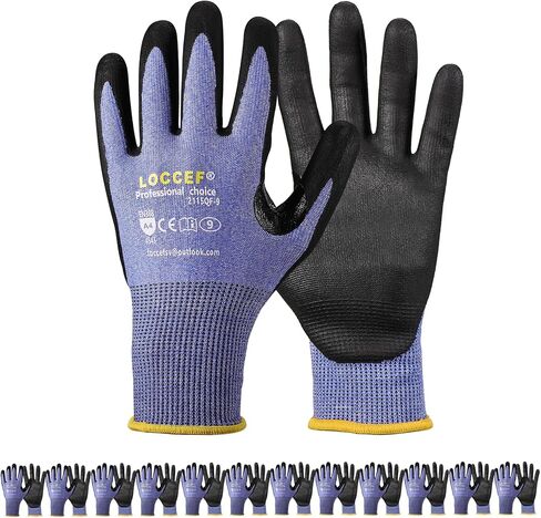 3 Pairs Safety Work Gloves,Touchscreen Compatible, Superior Dexterity,Level 5/A4 Cut Resistant Work Gloves in Kuwait