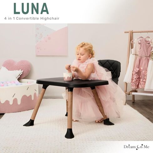Dream On Me Luna 4in1 Convertible Highchair in Black in Kuwait