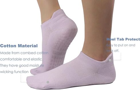جوارب يوجا تاملين، جوارب بيلاتيس قبضة 4 أزواج جوارب غير قابلة للانزلاق لليوجا، باري، جوارب شبشب منزلية رياضية حافي القدمين، جوارب طاقم الحوامل in Kuwait