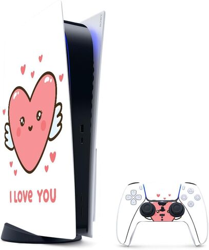 Glossy Glitter Gaming Skin Compatible with PlayStation 5 Bundle - OMG Yes - Premium 3M Vinyl Protective Wrap Decal Cover - Easy to Apply | Crafted in The USA by MightySkins in Kuwait