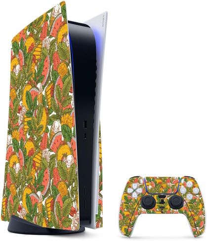 Glossy Glitter Gaming Skin Compatible with PlayStation 5 Bundle - OMG Yes - Premium 3M Vinyl Protective Wrap Decal Cover - Easy to Apply | Crafted in The USA by MightySkins in Kuwait