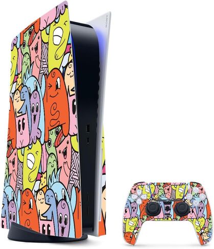 Glossy Glitter Gaming Skin Compatible with PlayStation 5 Bundle - OMG Yes - Premium 3M Vinyl Protective Wrap Decal Cover - Easy to Apply | Crafted in The USA by MightySkins in Kuwait