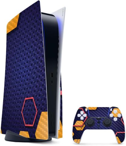 غلاف ألعاب لامع لامع متوافق مع حزمة PlayStation 5 - علامات نيون - غطاء لاصق واقي من الفينيل 3M ممتاز - سهل التطبيق | صُنع في الولايات المتحدة الأمريكية بواسطة MightySkins in Saudi Arabia