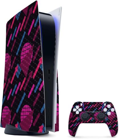 غلاف ألعاب لامع لامع متوافق مع حزمة PlayStation 5 - علامات نيون - غطاء لاصق واقي من الفينيل 3M ممتاز - سهل التطبيق | صُنع في الولايات المتحدة الأمريكية بواسطة MightySkins in Saudi Arabia