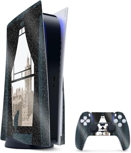 Glossy Glitter Gaming Skin Compatible with PlayStation 5 Bundle - Christmas Collection - Premium 3M Vinyl Protective Wrap Decal Cover - Easy to Apply | Crafted in The USA by MightySkins in Kuwait
