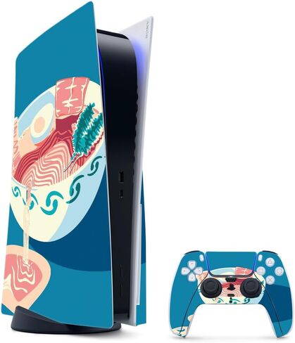 Glossy Glitter Gaming Skin Compatible with PlayStation 5 Bundle - Christmas Collection - Premium 3M Vinyl Protective Wrap Decal Cover - Easy to Apply | Crafted in The USA by MightySkins in Kuwait