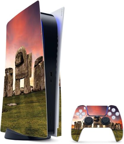 Glossy Glitter Gaming Skin Compatible with PlayStation 5 Bundle - Christmas Collection - Premium 3M Vinyl Protective Wrap Decal Cover - Easy to Apply | Crafted in The USA by MightySkins in Kuwait