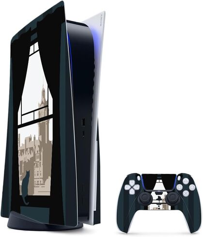 Glossy Glitter Gaming Skin Compatible with PlayStation 5 Bundle - Christmas Collection - Premium 3M Vinyl Protective Wrap Decal Cover - Easy to Apply | Crafted in The USA by MightySkins in Kuwait