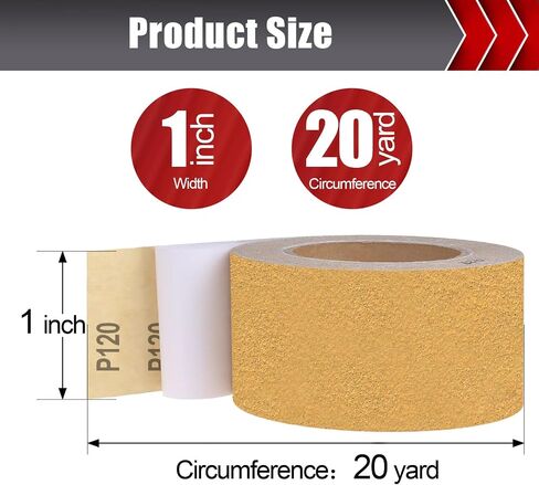 BOSHCRAFT 80 Grit PSA Longboard Sandpaper, 20-Yard Long Continuous Roll 2-3/4" Wide Self-Adhesive Sanding Paper for Auto Body Woodworking Metalworking in Saudi Arabia