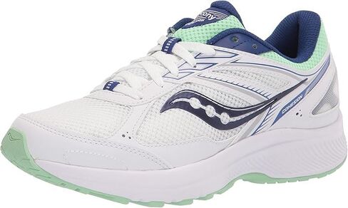 Saucony Women's Cohesion 14 Road Running Shoe, White/Navy/Mint, 6 Wide in Saudi Arabia