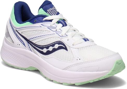 Saucony Women's Cohesion 14 Road Running Shoe, White/Navy/Mint, 6 Wide in Saudi Arabia