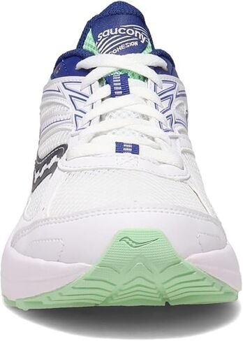 Saucony Women's Cohesion 14 Road Running Shoe, White/Navy/Mint, 6 Wide in Saudi Arabia
