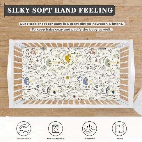 Teddy Bears Fitted Crib Sheet Watercolor Moon Star Clouds Standard Crib Mattress Fitted Sheet Grey Baby Toddler Bed Mattress Sheets for Boys Girls 28"x52" in Saudi Arabia