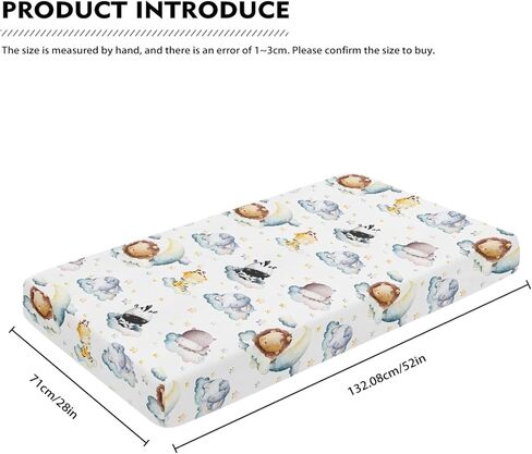 Teddy Bears Fitted Crib Sheet Watercolor Moon Star Clouds Standard Crib Mattress Fitted Sheet Grey Baby Toddler Bed Mattress Sheets for Boys Girls 28"x52" in Saudi Arabia