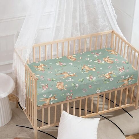 Teddy Bears Fitted Crib Sheet Watercolor Moon Star Clouds Standard Crib Mattress Fitted Sheet Grey Baby Toddler Bed Mattress Sheets for Boys Girls 28"x52" in Kuwait