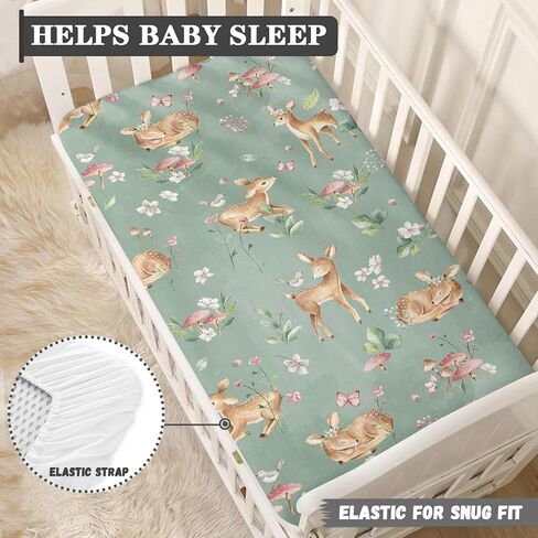 Teddy Bears Fitted Crib Sheet Watercolor Moon Star Clouds Standard Crib Mattress Fitted Sheet Grey Baby Toddler Bed Mattress Sheets for Boys Girls 28"x52" in Kuwait