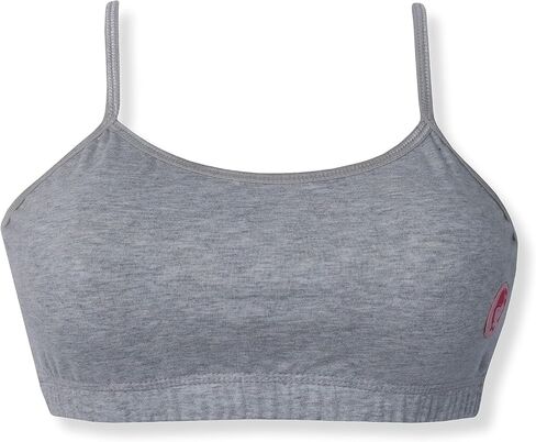 DChica Girls Cotton Starter Bra | Lightweight Single Layer Training Bra for Teenagers | Printed & Solid Broad Strap Beginner Bra - Pack of 4, Large Size in Saudi Arabia