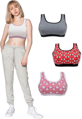 حمالات صدر للتدريب من القطن مع طبقات امامية مزدوجة للمراهقين من دي شيكا - عبوة من 5 قطع in Kuwait