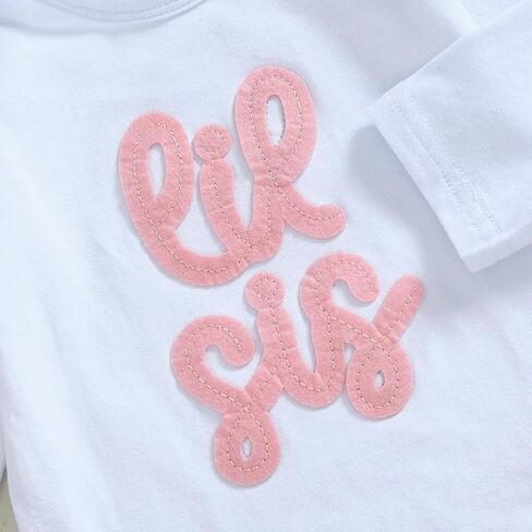 Baby Girl Clothes Newborn Little Sister Outfit Long Sleeve Romper Pants Set Preemie Baby Girl Clothes in Saudi Arabia