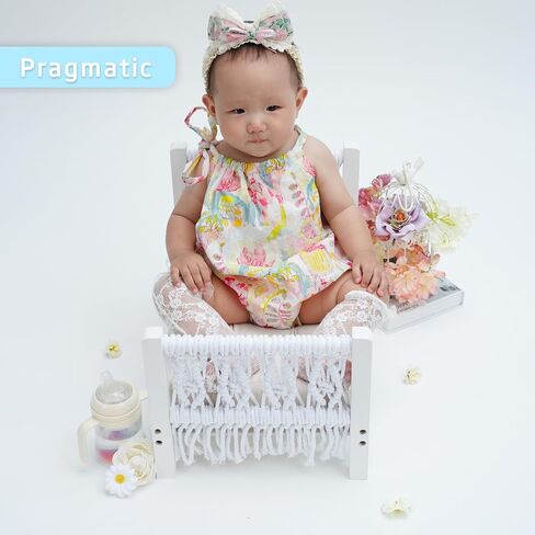 Newborn Photography Props Adorable Baby Doll Bed for White Wood Mini Bed for Photography Baby The Old Bed Photography Props Baby Photo Studio Props (Crib) in Saudi Arabia