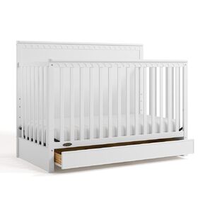 Graco Sasha 5-in-1 Convertible Crib with Storage Drawer (Hazelnut) – GREENGUARD Gold Certified Baby Crib Crafted from Wood, Converts to Toddler Bed, Daybed, and Full-Size Bed