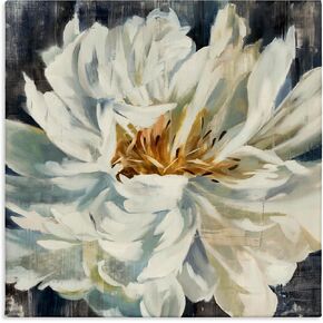 Stupell Industries Organic Blooming White Petals with Rustic Charm Wall Art, 24x24