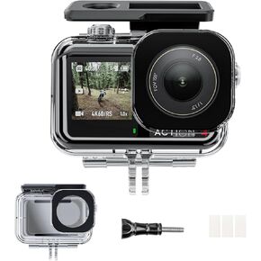 Waterproof Case for DJI Action 5 pro/4/3 Camera, with Anti-Fog Underwater Housing Shell Cage Supports 45M/148FT Deep Diving Scuba Snorkeling Swimming with Quick Release Screw