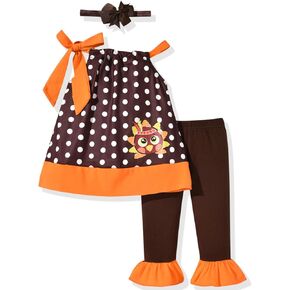 Aalizzwell Infant Baby Girl Thanksgiving Turkey Outfit