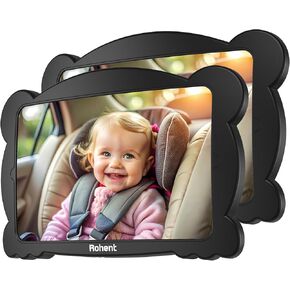 Shatterproof Baby Car Mirror for Backseat: Adjustable Car Seat Mirror for Baby Rear Facing Easy Install on Headrest - Stability Crystal Clear Wide View for Newborn Infants Toddlers in Kuwait