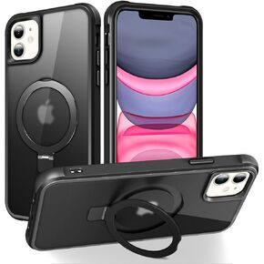 Magnetic Invisible Ring for iPhone 16 Plus Case, [Compatible with MagSafe], [Military Grade Shockproof], Slim Shockproof Translucent Matte Protective Phone Cover for iPhone 16 Plus, Hot Pink