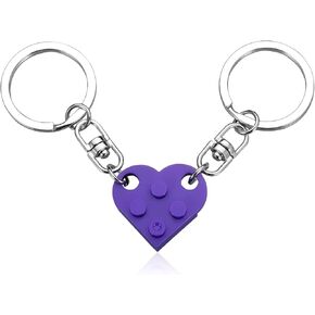 FrereFeter Matching Couples Stuff Brick Heart Keychain Valentines Day Gifts for Him Her Wife Husband Boyfriend Girlfriend