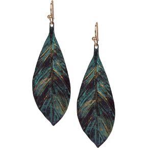 Handmade Boho Lightweight Statement Leaf Earrings with Detailed Texture for Women