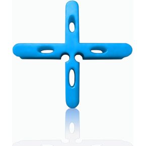1/4 Inch Wide By 5/8 Inch High Park Thick Stone Tile Blue Spacer Outdoor Masonry Spacer Paving Stone Tile Spacer Crossed spacers kick off cracks to become T-shaped leveling spacers.
