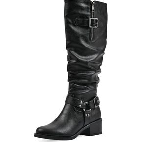 WHITE MOUNTAIN Women's Cushion Block Heeled Tall Shaft Western Riding Boot