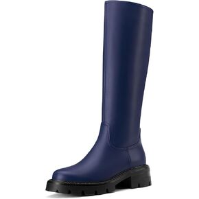 DearOnly Womens Wide Calf Knee High Boots Round Toe Platform Chunky Heel Boots Side Zipper Lug Sole Fashion Dress Tall Boots
