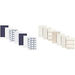 Hudson Baby Boy Cotton Flannel Burp Cloth 14-Pack, Elephant Neutral Giraffe in Kuwait