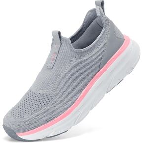 STQ Women's Slip On Walking Tennis Shoes Cushion Comfortable Orthopedic Sneakers Breathable Non-Slip Athletic Gym Workout Shoe