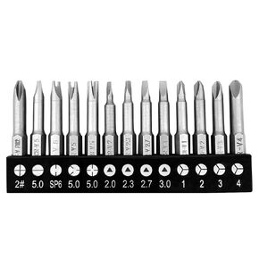 13pcs 50mm Magnetic Special Shape Screwdriver Bit Set (Phillips, Slotted, Spanner, Y-Type, Triangle, Inner Cross, 3-Points) 1/4 Inch Hex Shank for Power Screwdriver Drill Impact Driver