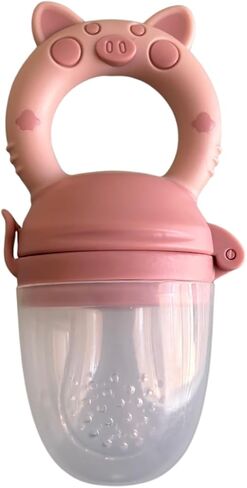 Baby Fruit Feeder PACIFER (Pink) Fruit Feeder Pacifier, Teether Toy for 6 Months Baby, Silicone. Safely Introduces Solid Foods. Made from BPA-Free Materials. in Saudi Arabia