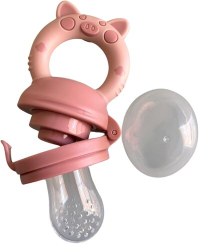 Baby Fruit Feeder PACIFER (Pink) Fruit Feeder Pacifier, Teether Toy for 6 Months Baby, Silicone. Safely Introduces Solid Foods. Made from BPA-Free Materials. in Saudi Arabia
