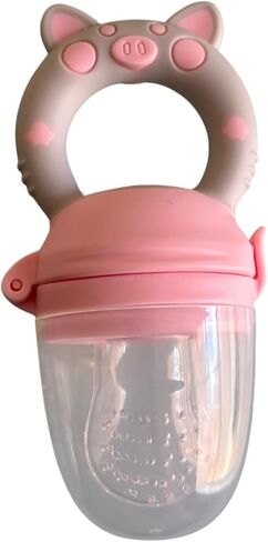 Baby Fruit Feeder PACIFER (Pink) Fruit Feeder Pacifier, Teether Toy for 6 Months Baby, Silicone. Safely Introduces Solid Foods. Made from BPA-Free Materials. in Saudi Arabia