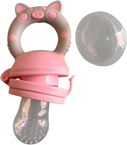 Baby Fruit Feeder PACIFER (Pink) Fruit Feeder Pacifier, Teether Toy for 6 Months Baby, Silicone. Safely Introduces Solid Foods. Made from BPA-Free Materials. in Saudi Arabia