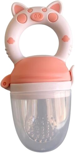 Baby Fruit Feeder PACIFER (Pink) Fruit Feeder Pacifier, Teether Toy for 6 Months Baby, Silicone. Safely Introduces Solid Foods. Made from BPA-Free Materials. in Saudi Arabia