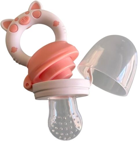 Baby Fruit Feeder PACIFER (Pink) Fruit Feeder Pacifier, Teether Toy for 6 Months Baby, Silicone. Safely Introduces Solid Foods. Made from BPA-Free Materials. in Saudi Arabia