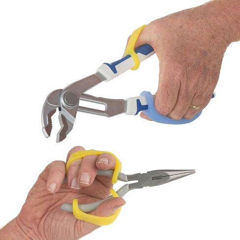 Yellow Silicone Easy Grip Device, Universal Cuff for Hand Therapy, Autism, Limb Loss, Cerebral Palsy, ALS, Special Needs, Pediatric Stroke, Adaptive Handle Daily Mobility Aid 2-Pack 4" in Saudi Arabia