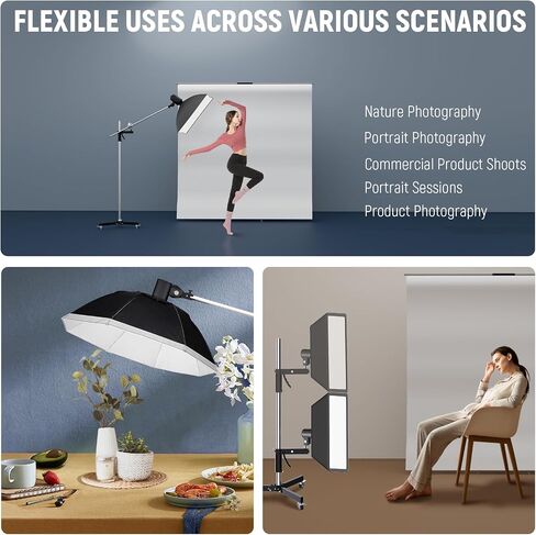 C Stand Stainless Steel Photography Light Stand with Rolling Base, 8.20ft/2.5m Height, 4.33ft Boom Arm for Studio Lighting Equipment in Saudi Arabia