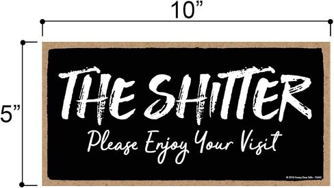 Honey Dew Gifts Bathroom Sign, Shit Happens Roll with It 10 inch by 5 inch Hanging Wall Art, Decorative Funny Inappropriate Sign, Home Decor, 75605 in Kuwait