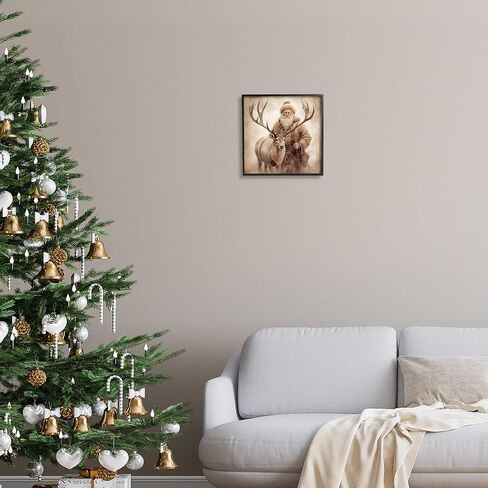 Stupell Industries Traditional Santa & Reindeer Framed Giclee Art by Riley B in Saudi Arabia