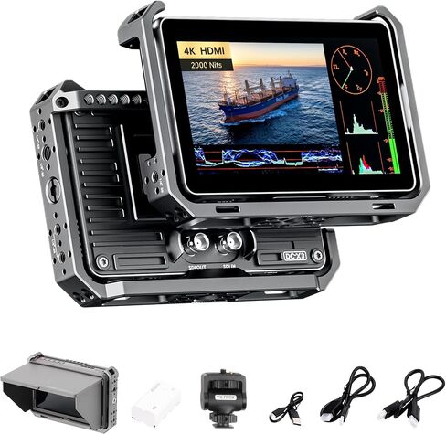 VILTROX DC-X2 Camera Field Monitor 2000 Nits High Brightness Touchscreen 6 Inch DSLR Monitor with 1920x1080 IPS 4K HDMI Loop in/Out 3D LUTs Waveform Video Peaking Focus Assist Battery&Sunshade Hood in Saudi Arabia
